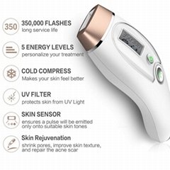 New Permanent IPL Hair Removal Skin Beauty System WPL & Ice Compress 350000 Flas
