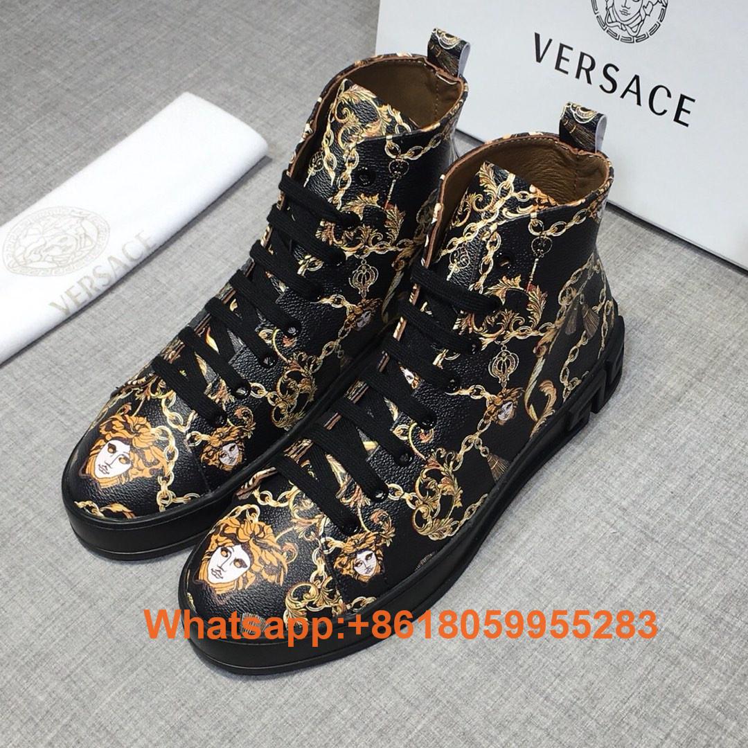 New Evening Party Versace Men Shoes Versace Sneakers Versace shoes Leather Shoes