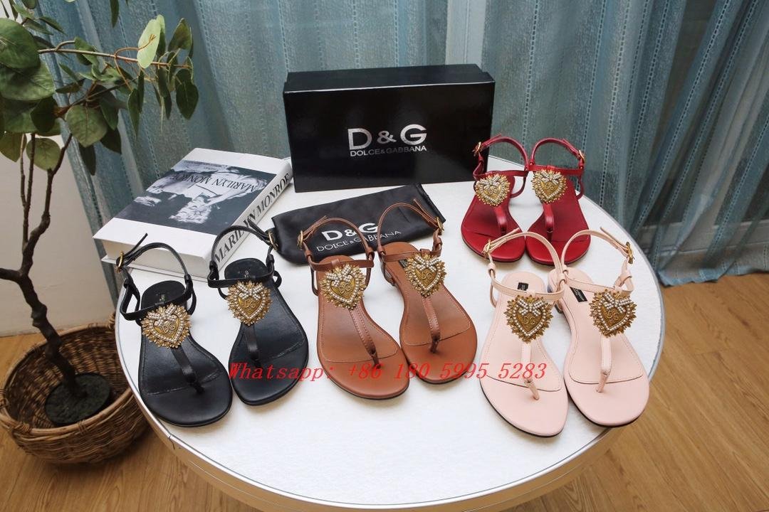 Wholesale Dolce Gabbana Slippers women leather DG Sandals Dolce Gabbana Shoes 2