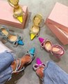 2022 New Mach & Mach High Heels Hot Sale Ella Double Bow Clear Glass Slippers With Crystal Ankle Tie Pumps