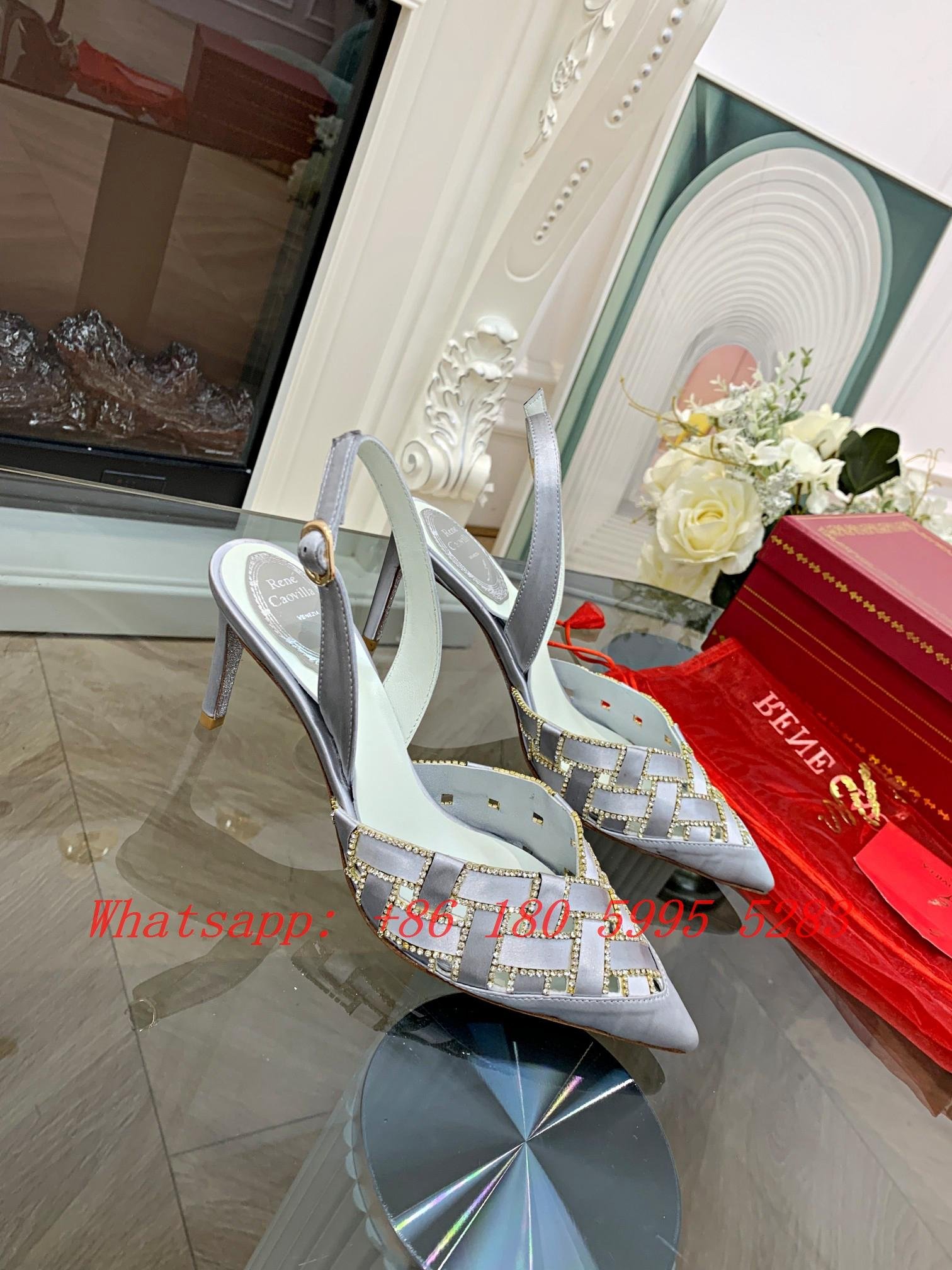 2022 Women RENE CAOVILLA High Heels Hot Sale Cleo Embellished Ankle-Wrap Pumps