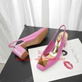 Newest Valentino Garavani Rockstud Leather Caged Pump Valentino Vlogo Signature Calfskin Slingback High Heels