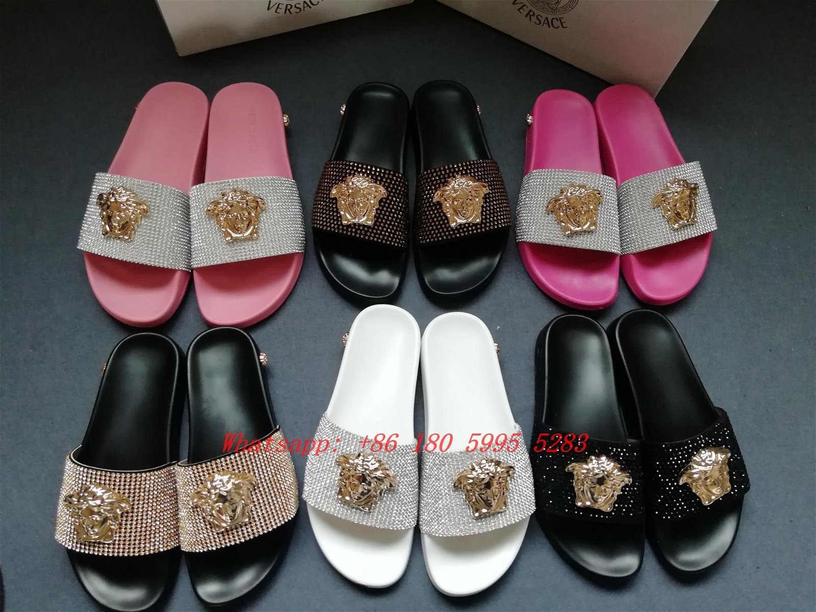 2022 Wholesaler Versace PALAZZO POOL SLIDES Hot Sale women men LA MEDUSA Biggie Chain Leather sandals