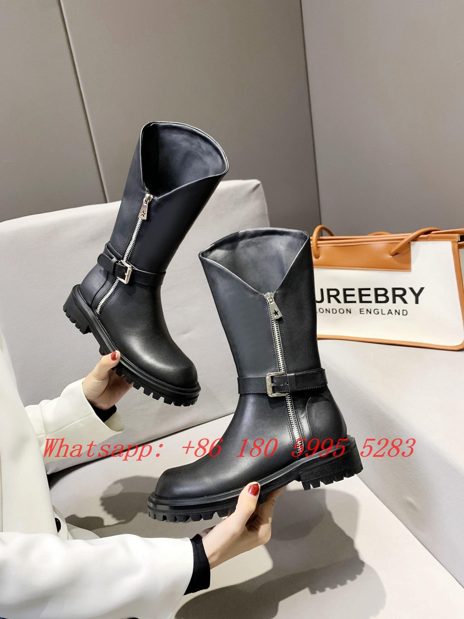 2022 Hot Sale GIVENCHY Terra boots in leather with 4G buckle women Shark Lock Biker boots
