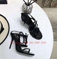 2022 Saint Laurent High-Heel Sandals OPYUM SANDALS IN PATENT Women s YSL Black Patent Leather Vesper Slingback Pumps