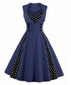 Womens Retro 1950s Rockabilly Polka Dot Christmas Prom Party Swing Dress Vintage 5