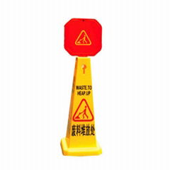 Plastic Square Cone Caution Wet Floor Warning Sign Board