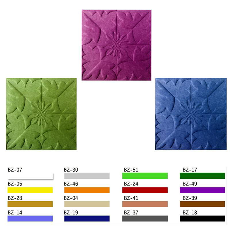 Carved polyester fiber decoration material acoustic panel 3