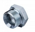 Hydraulic fitting BSP male double use for 60 degrees seat or bonded seal plug 3