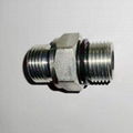 Hydraulic fitting BSP male double use for 60 degrees seat or bonded seal plug 1