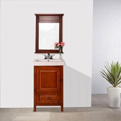Eco-friendly high-gloss paint solid wood+ MDF bathroom vanity cabinet