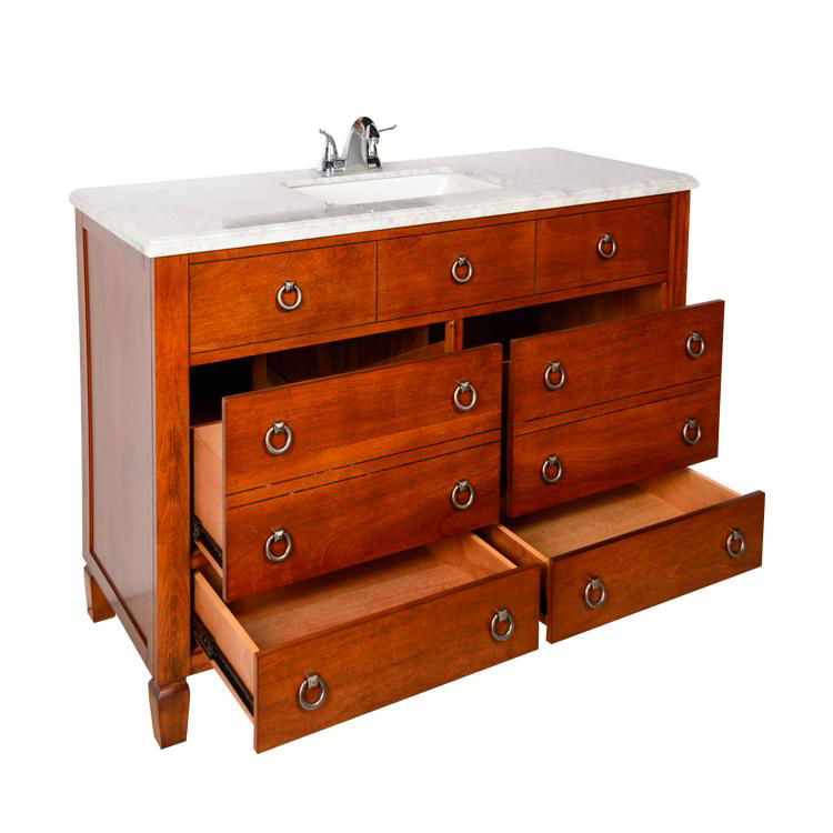 multi function freestanding bathroom furniture MDF+solid wood bathroom vanity 2