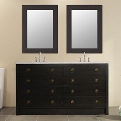 Asia style eco-friendly bathroom furniture MDF+solid wood bathroom vanity