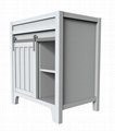 Sliding door design saves space bathroom solid wood +MDF vanity cabinet 2