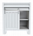 Sliding door design saves space bathroom solid wood +MDF vanity cabinet 1