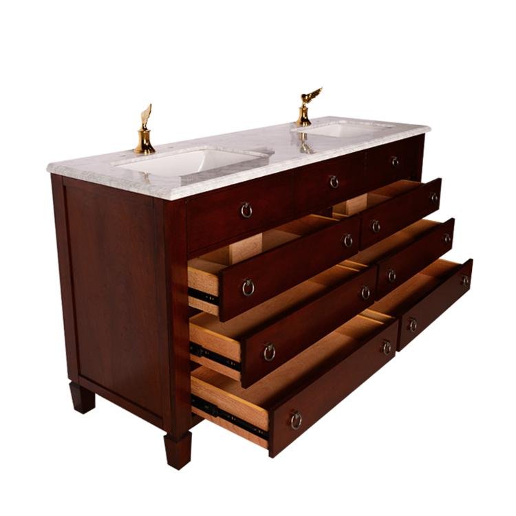 mortise and joint connection bathroom furniture MDF+solid wood bathroom vanity 4