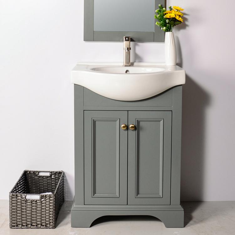 Saving space small vanity bathroom furniture MDF+solid wood bathroom