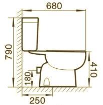 Hot selling factory Type round p trap two Piece Toilet  3