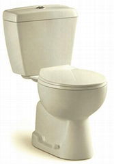 Hot selling factory Type  TWO PIECEC Toilet round p trap two Piece Toilet 