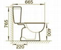 Hot selling factory Type  TWO PIECEC Toilet round p trap two Piece Toilet  2