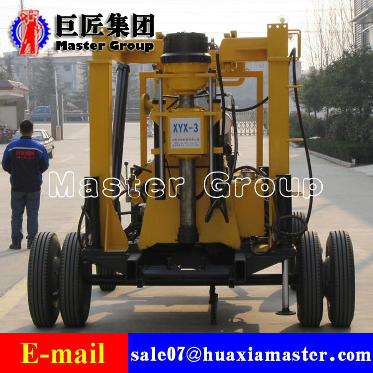 XYX-3 Wheeled Hydraulic Core Drilling Rig wheels portable drilling machine 3