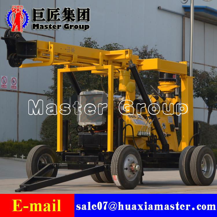 XYX-3 Wheeled Hydraulic Core Drilling Rig wheels portable drilling machine 5