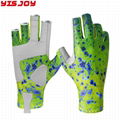 Customized Good Quality Fingerless Fishing Kayaking Gloves SPF 50+ UV Sun Gloves 3