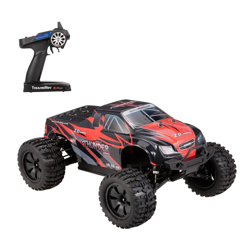 ZD Racing 10427 - S 1:10 Big Foot RC Truck - RTR - BLACK AND RED BRUSHLESS VERSI