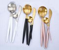 New Trendy Pink Golden Color Stainless Steel Flatware Set