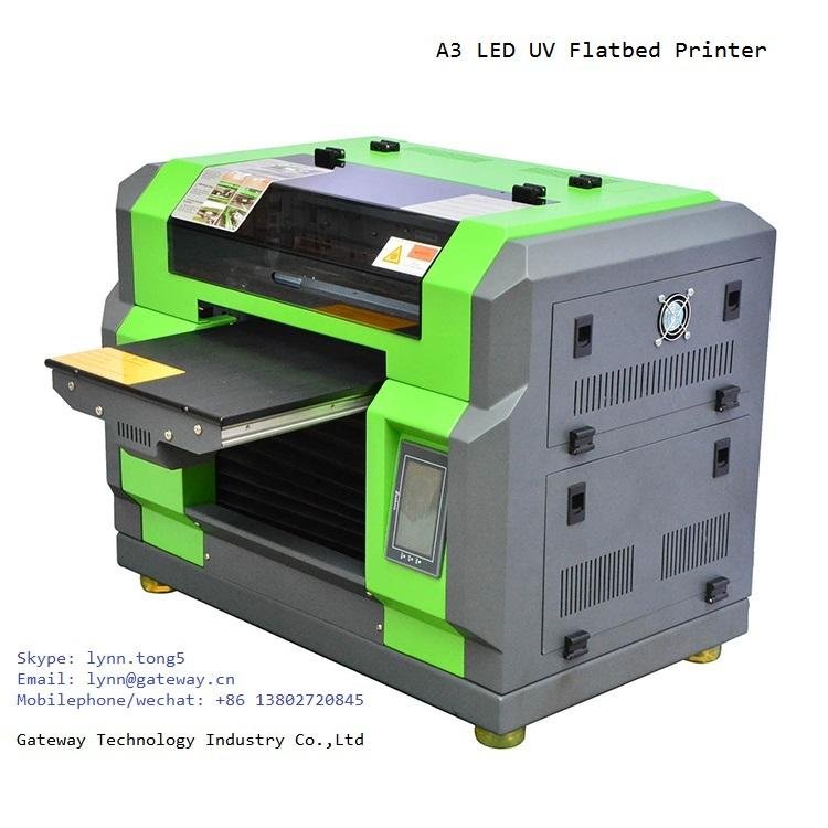 Gateway A3 mini uv flatbed printer for leather metal acrylic printer