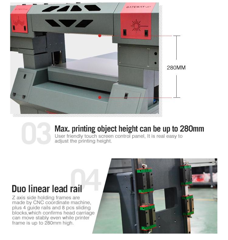 Stable 280mm high printing height automaticly led uv printer for phone case 5