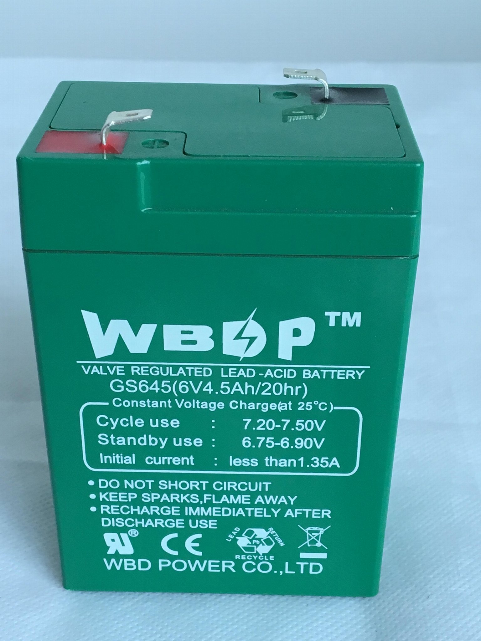 免维护铅酸蓄电池6V4.5AH 3