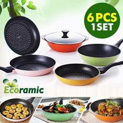 Cookwares of frying pan,wok pan,grill pan and sauce pots