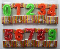 Beauty Stitches Printed Numerical Birthday Candles White Short Line Border Wax