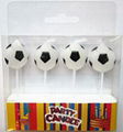 Football Pick Happy Birthday Candles 20.4 G White And Black Printing Wax 1