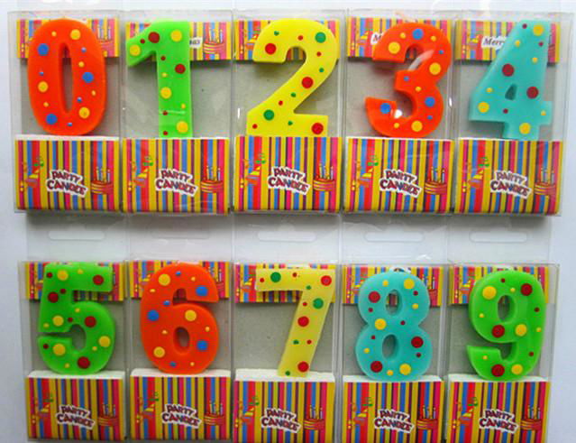 Color Dots Number Birthday Candles