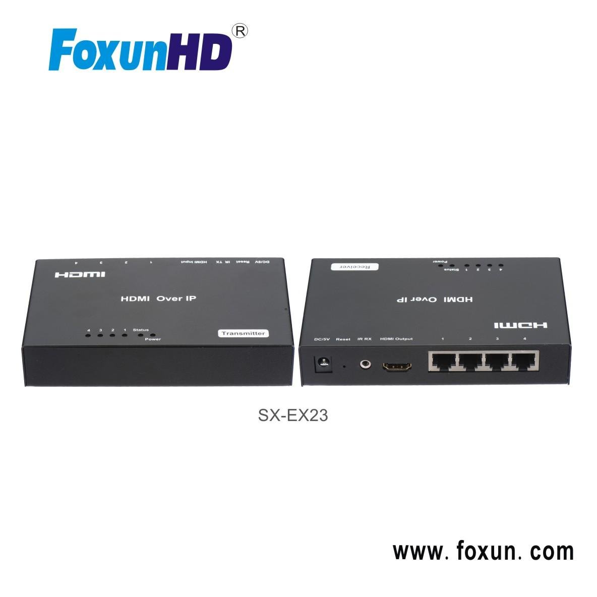 FOXUN 1080P 120M HDMI exender over IP with 4XRJ45 port