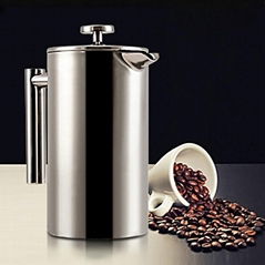 Double Wall Stainless Steel Coffee Press Palm Restaurant French Press Coffee Mak