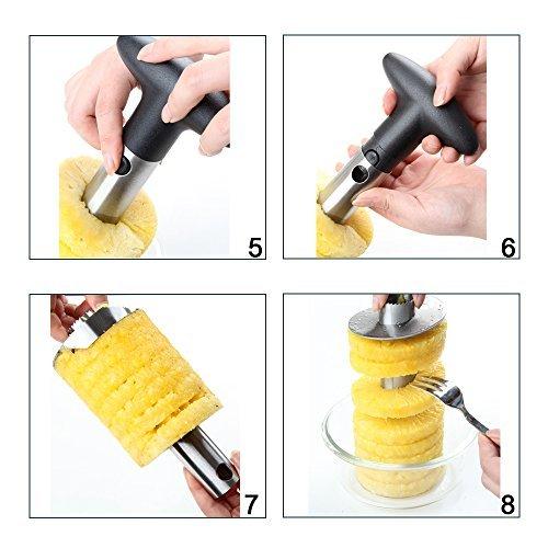 pineapple corer and slicer amazon best Stainless Steel pineapple peeler cutter E 5