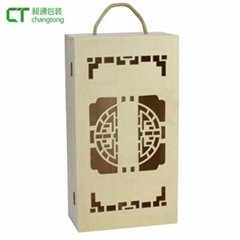 Performance double bottles healthy wood packing box for wine