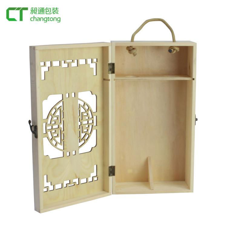 Performance double bottles healthy wood packing box for wine 2