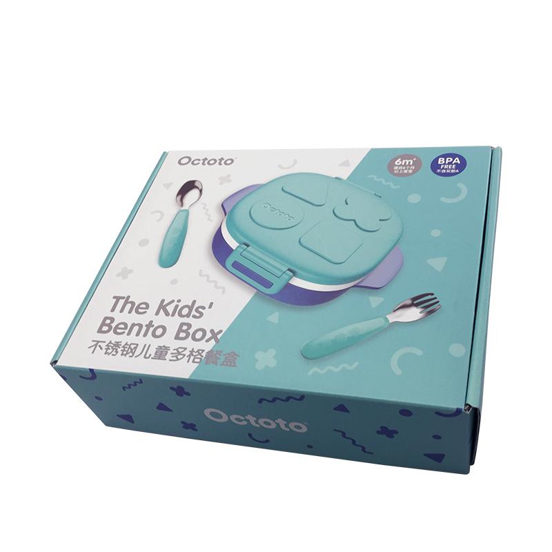 2018 Cute rigid corrugated blue color packaging box for kid bento box 5