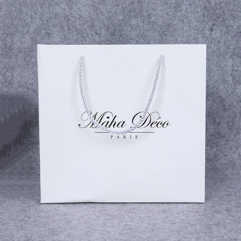 Custom cheap white gift luxury gift paper bag