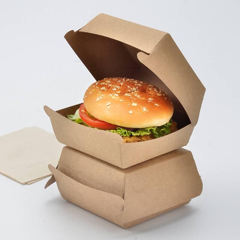 Custom printed food packaging hamburger eco-friendly kraft paper box 2