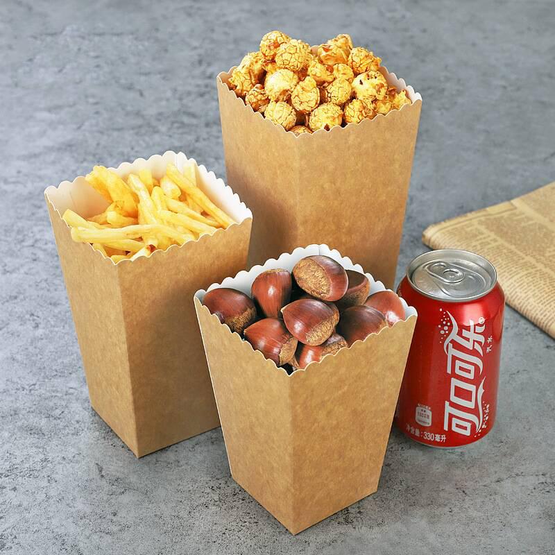 Natural brown eco craft food paper box for snack in good quality