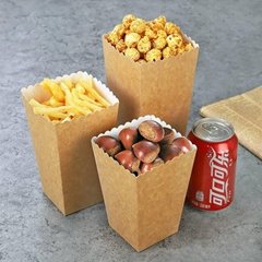 Natural brown eco craft food paper box for snack in good quality