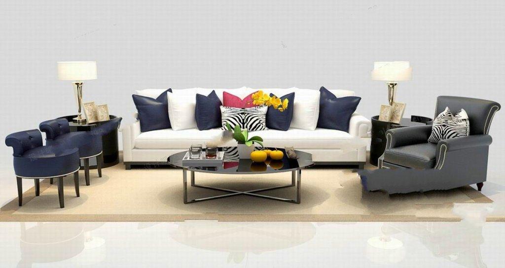 European-style fabric sofa combination living room simple European style