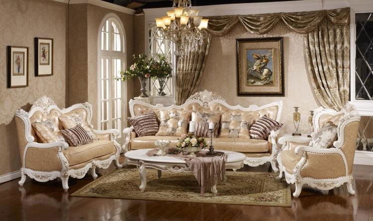 European-style fabric sofa combination living room simple European style 3