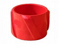 Spiral vane solid rigid centralizer