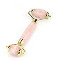 Natural Rose Crystal Quartz Stone Facial Pink Jade Roller Massager Tool 5